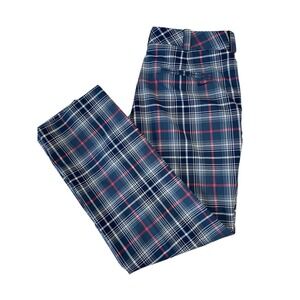 Nike Golf Tour Performance Dri-FIT Plaid Pants Womens 8 Blue Stretch Golf 32x29